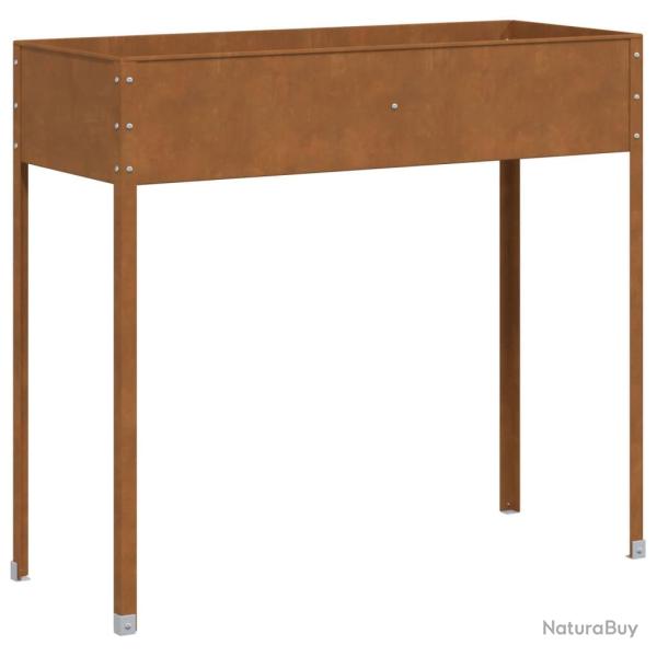 Jardini�re bac lit sur�lev� plantes fleurs terrasse jardin 100,5 x 40,5 x 90 cm acier r�sistant aux