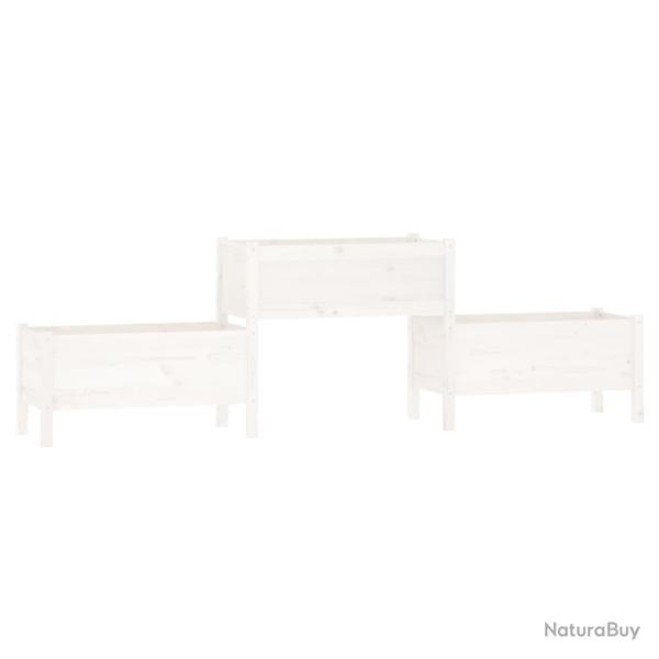 Jardini�re bac lit sur�lev� plantes fleurs terrasse jardin 245,5 x 44 x 75 cm bois massif de pin bl