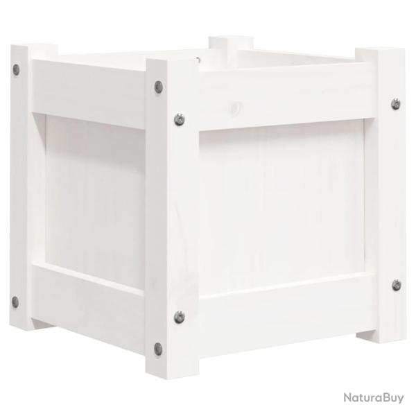 Jardini�re bac lit sur�lev� plantes fleurs terrasse jardin 31 x 31 x 31 cm bois de pin massif blanc
