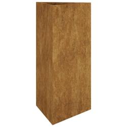 Jardini&egrave;re bac lit sur&eacute;lev&eacute; plantes fleurs terrasse jardin 40 x 34,5 x 75 cm acier corten marron 02