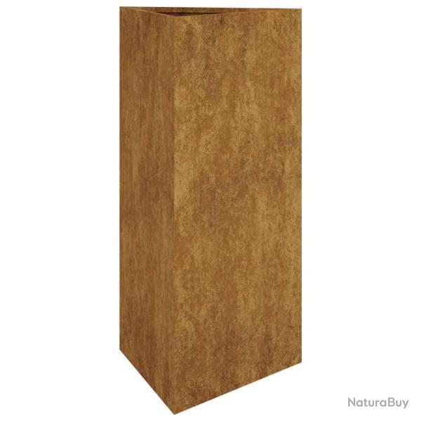 Jardini�re bac lit sur�lev� plantes fleurs terrasse jardin 40 x 34,5 x 75 cm acier corten marron 02