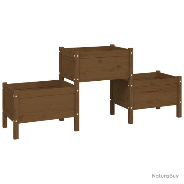 Jardini�re bac lit sur�lev� plantes fleurs terrasse jardin 178,5 x 44 x 75 cm bois massif de pin ma