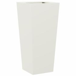 Jardinière bac lit surélevé plantes fleurs terrasse jardin 35 x 35 x 75 cm acier blanc 02_0037512