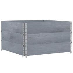 Jardini&egrave;re bac lit sur&eacute;lev&eacute; plantes fleurs terrasse jardin 100 x 100 cm bois de pin massif gris 02_