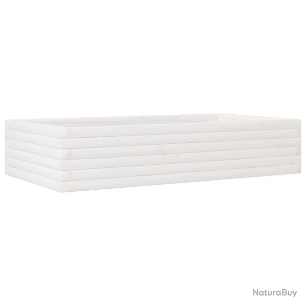 Jardini�re bac lit sur�lev� plantes fleurs terrasse jardin 110 x 60 x 23 cm bois de pin massif blan