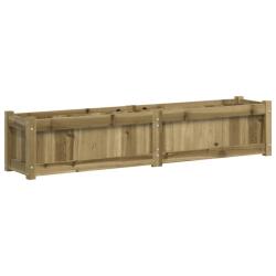 Jardini&egrave;re bac lit sur&eacute;lev&eacute; plantes fleurs terrasse jardin 150 x 31 x 31 cm bois de pin impr&eacute;gn&eacute; ma