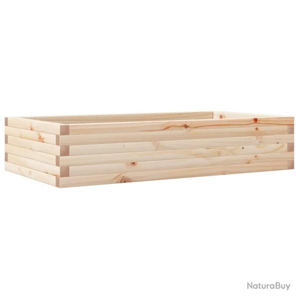 Jardini�re bac lit sur�lev� plantes fleurs terrasse jardin 110 x 60 x 23 cm bois de pin massif marr