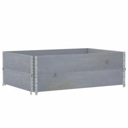 Jardini&egrave;re bac lit sur&eacute;lev&eacute; plantes fleurs terrasse jardin 120 x 80 cm bois massif de pin gris 02_0