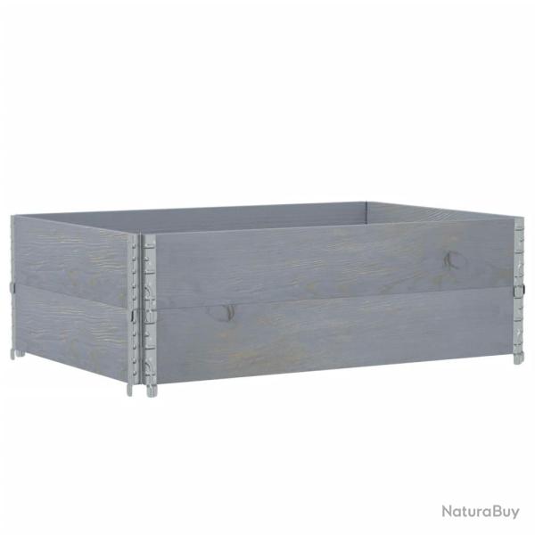 Jardini�re bac lit sur�lev� plantes fleurs terrasse jardin 120 x 80 cm bois massif de pin gris 02_0