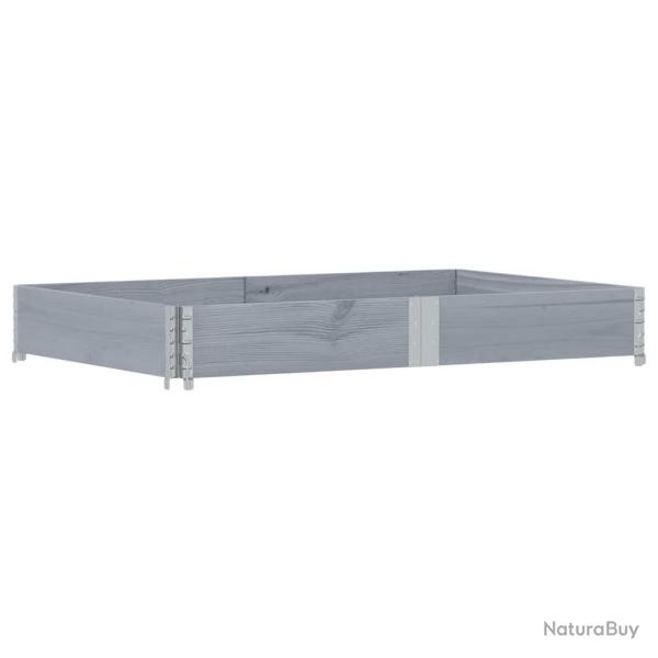 Jardini�re bac lit sur�lev� plantes fleurs terrasse jardin 150 x 100 cm bois de pin massif gris 02_