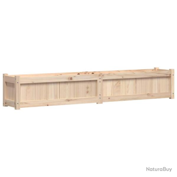 Jardini�re bac lit sur�lev� plantes fleurs terrasse jardin 180 x 31 x 31 cm bois de pin massif marr