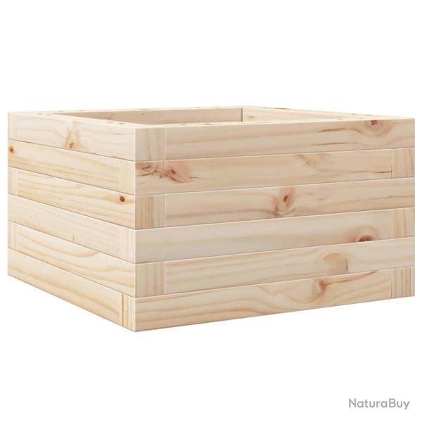 Jardini�re bac lit sur�lev� plantes fleurs terrasse jardin 40 x 40 x 23 cm bois de pin massif marro