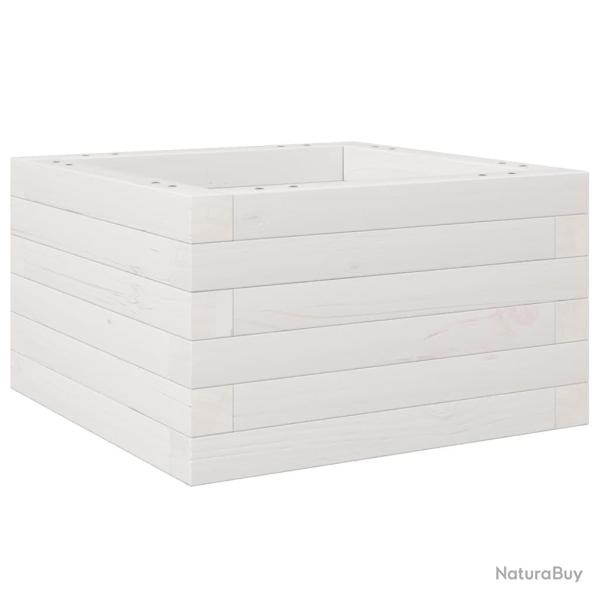 Jardini�re bac lit sur�lev� plantes fleurs terrasse jardin 40 x 40 x 23 cm bois de pin massif blanc