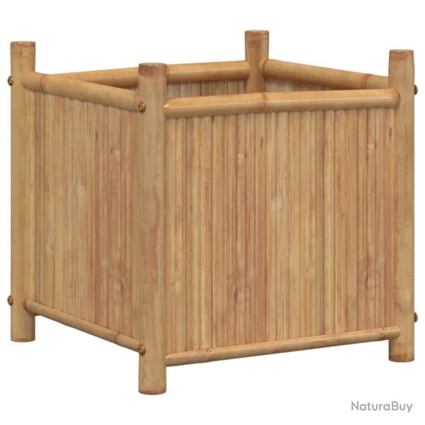 Jardini�re bac lit sur�lev� plantes fleurs terrasse jardin 40 x 40 x 40 cm bambou marron 02_0037549
