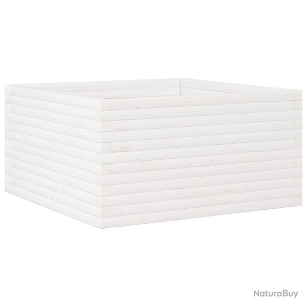Jardini�re bac lit sur�lev� plantes fleurs terrasse jardin 90 x 90 x 46 cm bois de pin massif blanc