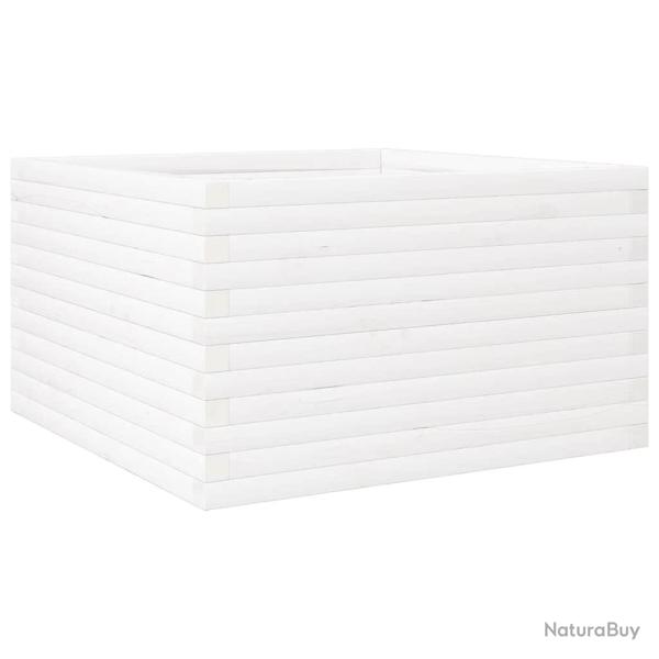 Jardini�re bac lit sur�lev� plantes fleurs terrasse jardin 80 x 80 x 46 cm bois de pin massif blanc