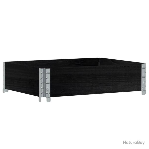 Jardini�re bac lit sur�lev� plantes fleurs terrasse jardin 80 x 60 cm bois massif de pin noir 02_00