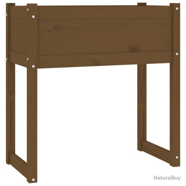 Jardini�re bac lit sur�lev� plantes fleurs terrasse jardin 78 x 40 x 81 cm bois massif de pin marro