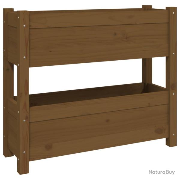 Jardini�re bac lit sur�lev� plantes fleurs terrasse jardin 77 x 25 x 66 cm bois massif de pin marro