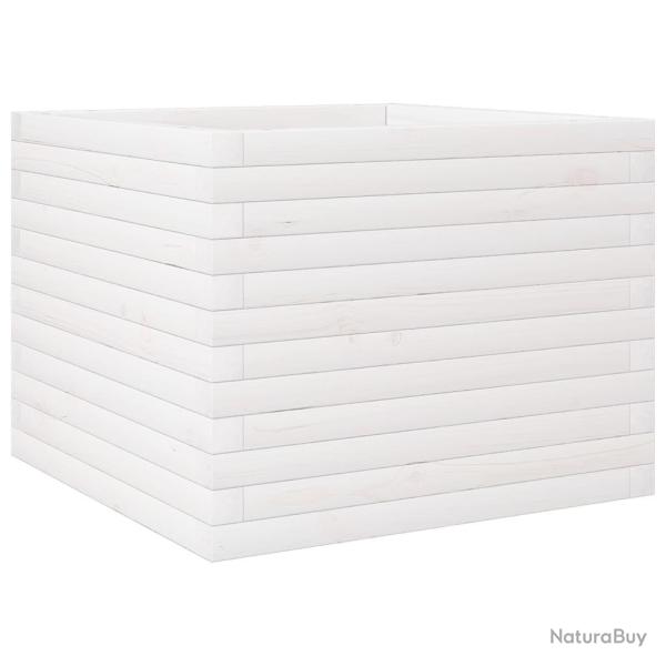 Jardini�re bac lit sur�lev� plantes fleurs terrasse jardin 60 x 60 x 46 cm bois de pin massif blanc