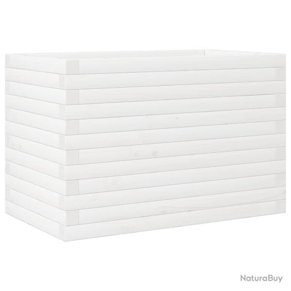 Jardini�re bac lit sur�lev� plantes fleurs terrasse jardin 70 x 40 x 46 cm bois de pin massif blanc