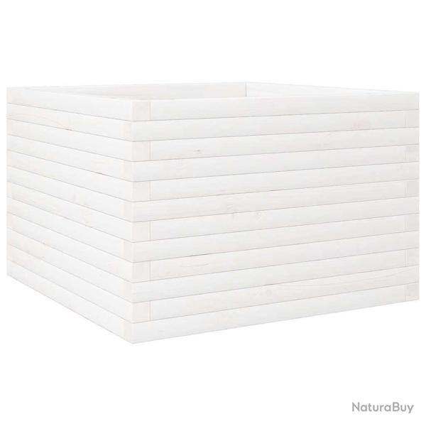 Jardini�re bac lit sur�lev� plantes fleurs terrasse jardin 70 x 70 x 46 cm bois de pin massif blanc