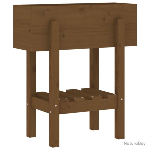Jardini�re bac lit sur�lev� plantes fleurs terrasse jardin 62 x 30 x 69 cm bois massif de pin marro
