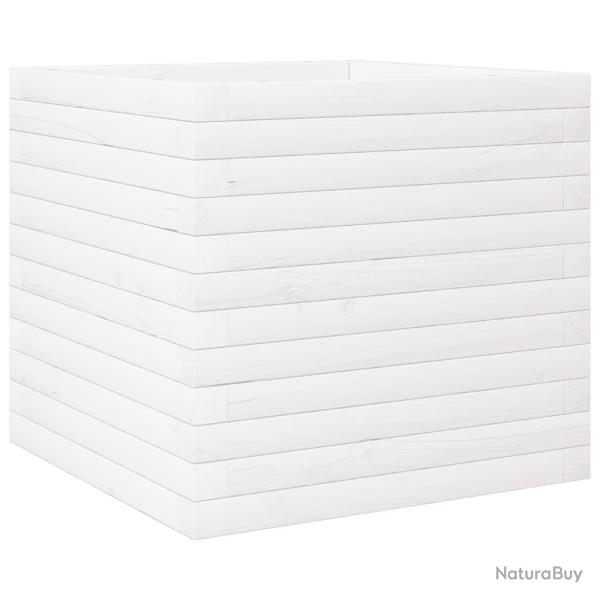 Jardini�re bac lit sur�lev� plantes fleurs terrasse jardin 50 x 50 x 46 cm bois de pin massif blanc
