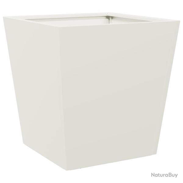 Jardini�re bac lit sur�lev� plantes fleurs terrasse jardin 40 x 40 x 40 cm acier blanc 02_0037540