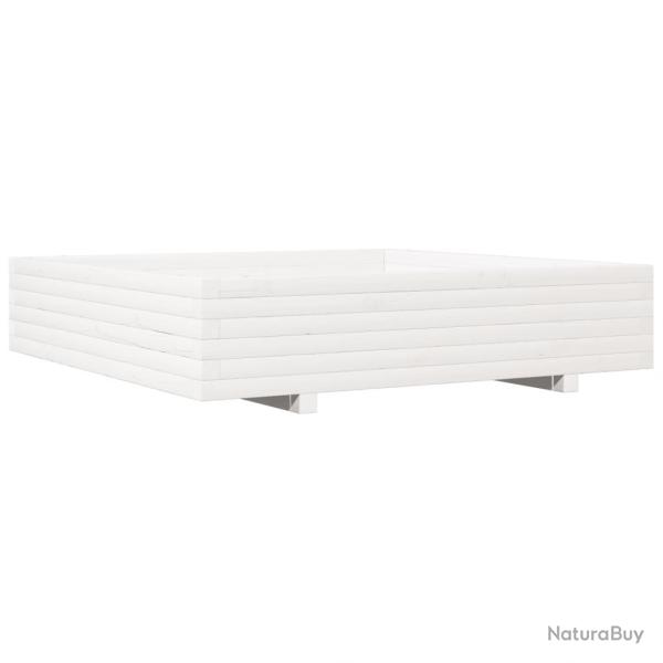 Jardini�re bac lit sur�lev� plantes fleurs terrasse jardin 110 x 110 x 26,5 cm bois de pin massif b