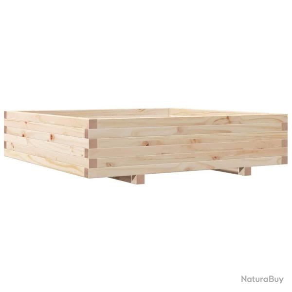 Jardini�re bac lit sur�lev� plantes fleurs terrasse jardin 100 x 100 x 26,5 cm bois de pin massif m
