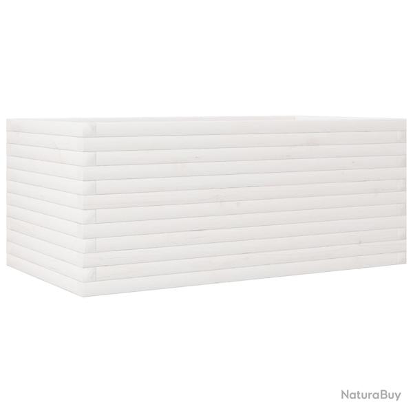 Jardini�re bac lit sur�lev� plantes fleurs terrasse jardin 110 x 60 x 46 cm bois de pin massif blan
