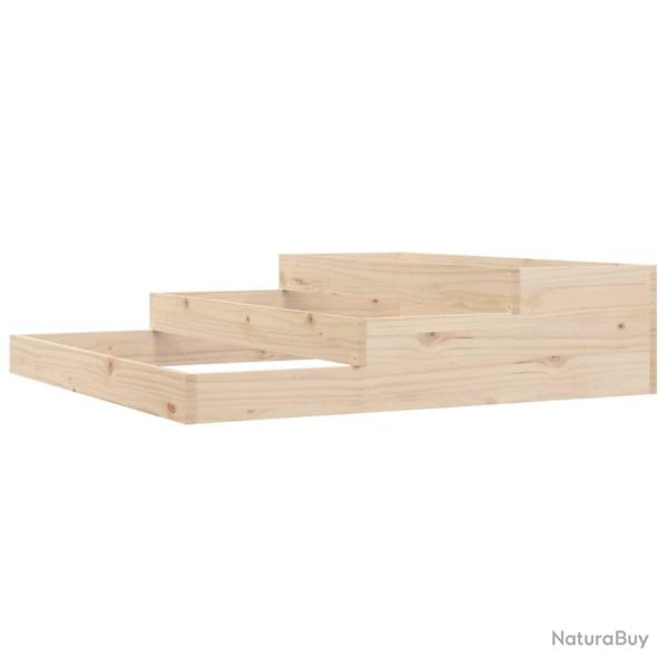 Jardini�re bac lit sur�lev� plantes fleurs terrasse jardin 107 x 107 x 27 cm bois massif de pin mar