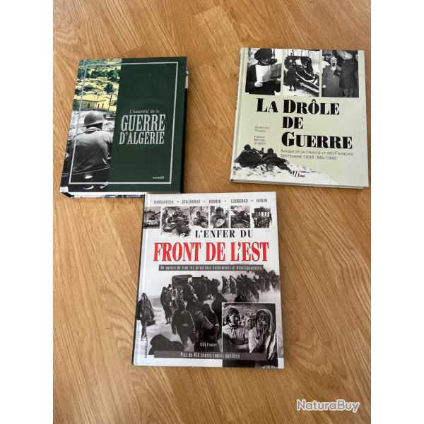 Lot de 3 livres , ww2 dr�le de guerre, front de l'est, Alg�rie,