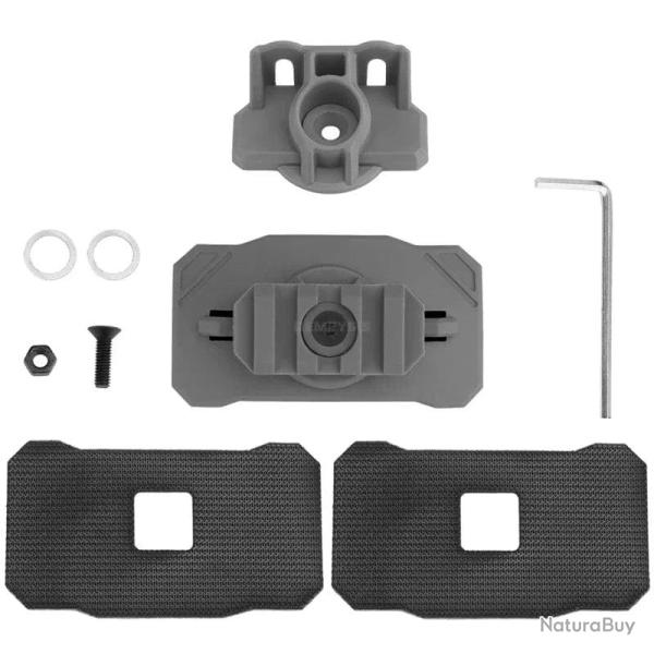 Support rotatif lampe casque tactique DEMEYSIS - Gris