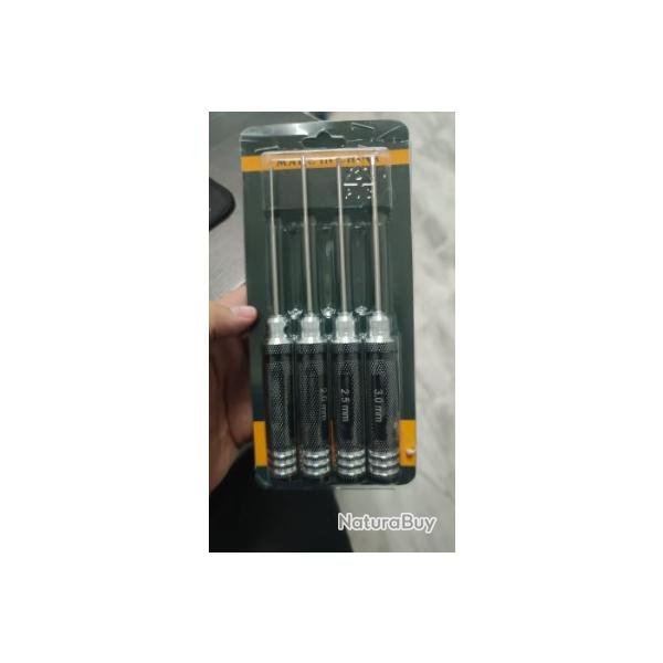 Lot 4 tournevis empreinte Allen 6 pans