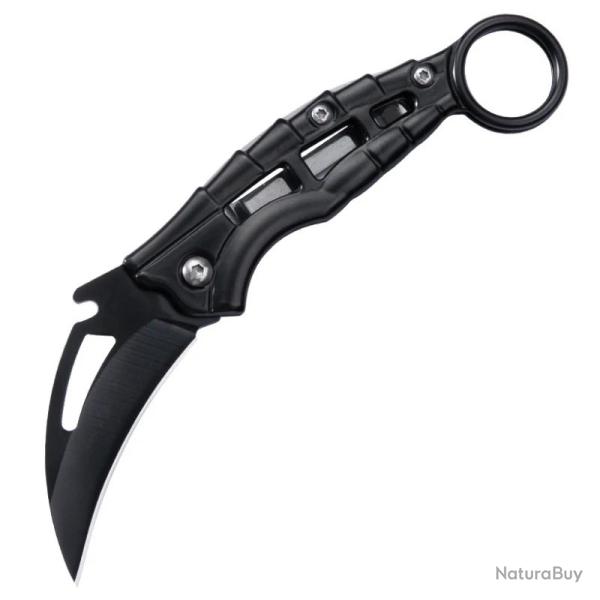 Couteau Pliant Karambit EDC Manche Squelette Lame acier inox 4cr13 Manche Alliage d'Aluminium