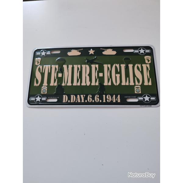 PLAQUE M�TAL LICENCE PLATE "SAINTE-MERE-EGLISE"
