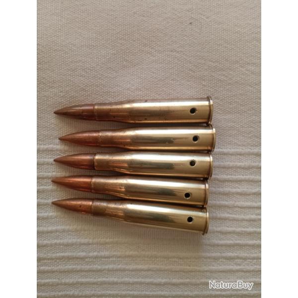 LOT de 2 cartouches NEUTRALIS�ES calibre 8 x 56 R de 1938 pour fusil Steyr M.95