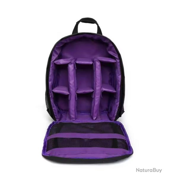Sac � Dos �tanche Rembourr� pour Appareil Photo Reflex Video Cam�ra Id�al pour Photographes Violet