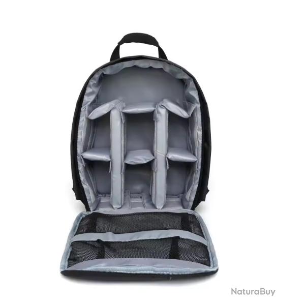Sac � Dos �tanche Rembourr� pour Appareil Photo Reflex Video Cam�ra Id�al pour Photographes Gris