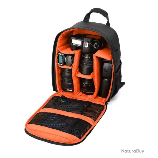 Sac � Dos �tanche Rembourr� pour Appareil Photo Reflex Video Cam�ra Id�al pour Photographes Orange