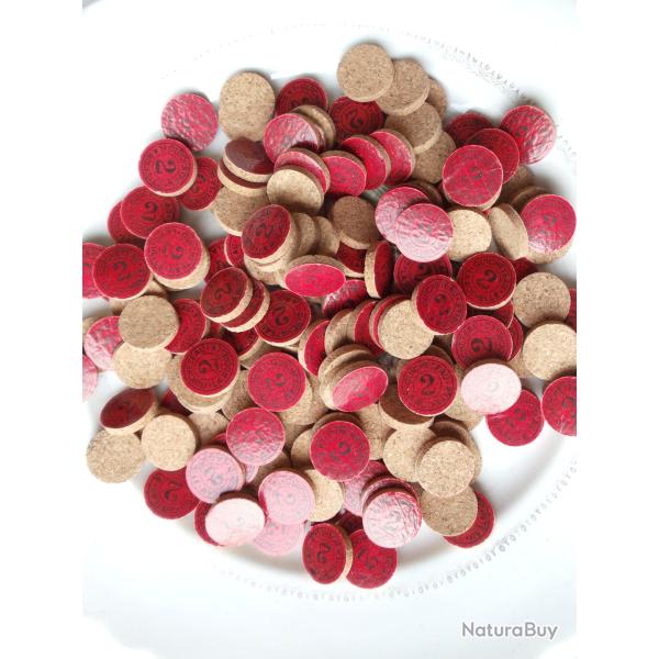 Lot de 100 rondelles lige nominatives de fermeture en calibre 16 , n2 rouge.