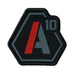 Patch SIGNATURE logo A10 brod&eacute; gris b&eacute;ton/rouge