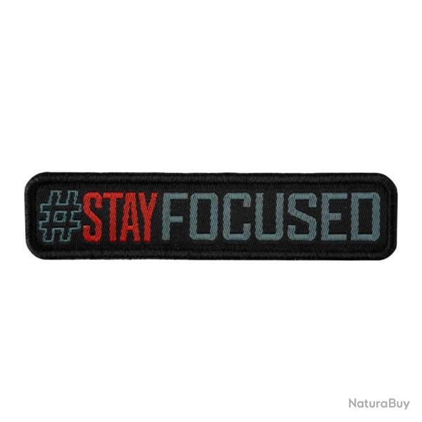Patch SIGNATURE STAY FOCUSED brod� gris b�ton/rouge