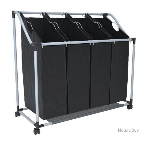 Trieur � linge noir et gris avec 4 sacs - Pour adulte m�thodique et organis�