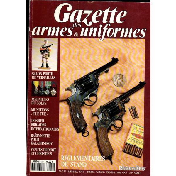 gazette des armes et uniformes 211 r�glementaires stand, r�volver galand tue tue part 2 munitions,