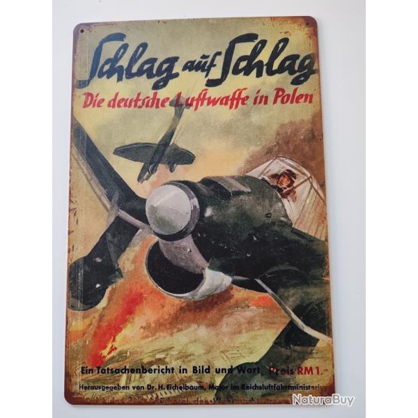 PLAQUE M�TAL  "SCHLAG AUF SCHLAG "