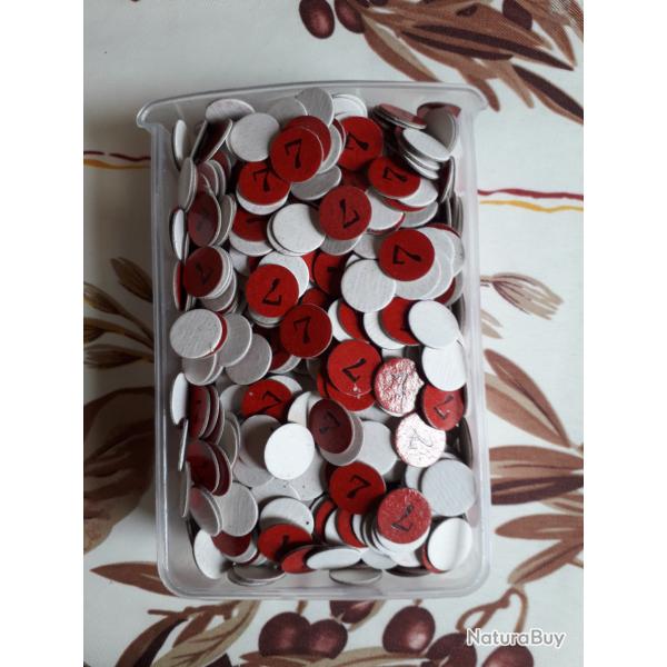 Lot de 100 rondelles de fermeture pour 14 mm num�rot�es '7' - coloris rouge -