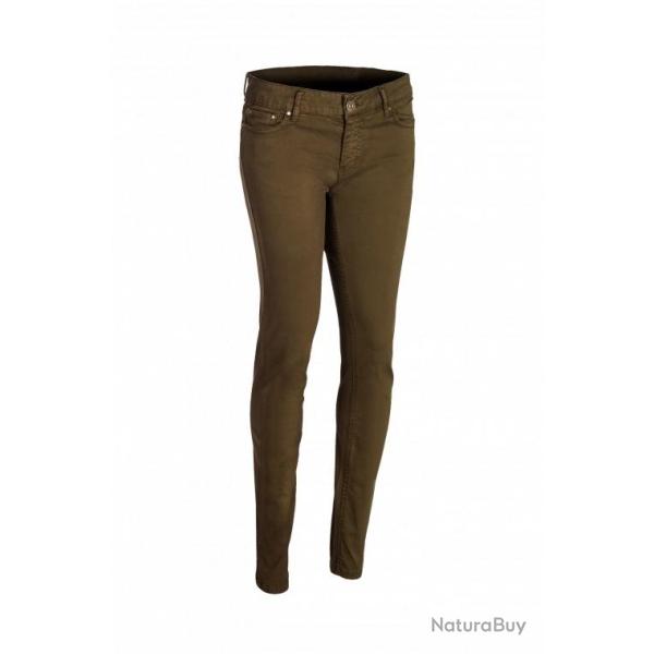 Pantalon femme droit Vert sapin Style country chic et confort stretch